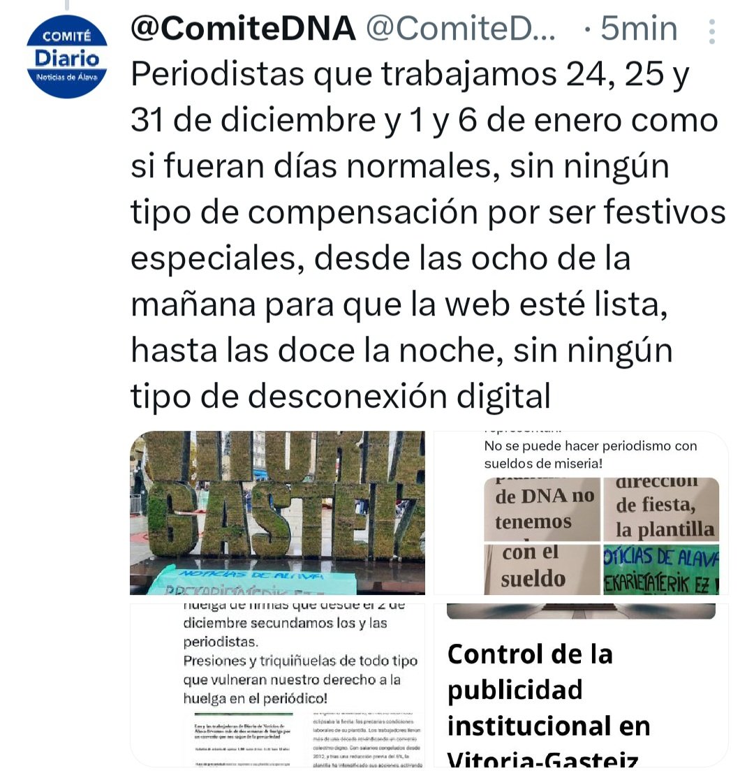 Dinero público ingresado en Noticias de Álava en 2024:
177.000 euros de Ayuntamiento en publicidad y anuncios.
102.000 euros de Diputación en publicidad.

2018 - 2023: 1.304.689 euros de Gobierno Vasco en publicidad
 
2024: 337.500 euros de GV para "paliar los efectos de la IA"