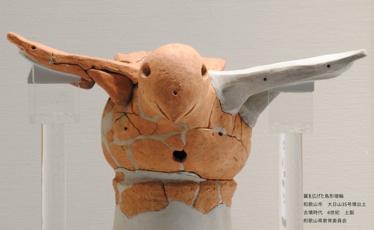 ❇️特別展「はにわ」 大きく翼を広げた鳥の埴輪で、猛禽類の鷹🪶と見