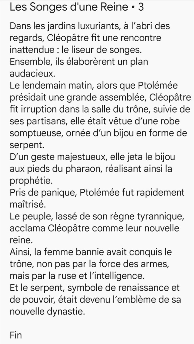 DJSeb17's tweet photo. Sous le soleil d'Alexandrie, une prophétie, un serpent, et une reine bannie.
Cléopâtre, l'intelligence et la ruse pour renverser son frère. #Recit #EgypteAntique #Cléopâtre #Intrigue #Mystère https://t.co/qJcQIZ6daZ