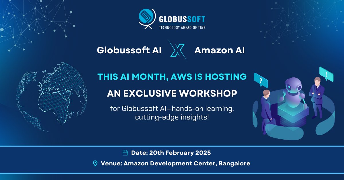 globussoft's tweet image. Big News!⚡️

We’re thrilled to announce that Amazon (AWS) is hosting an Exclusive AI Immersion Workshop for the Globussoft AI Team on February 20, 2025 at Amazon Development Center, Bangalore! 

#AIImmersion #GlobussoftAI #AmazonAI