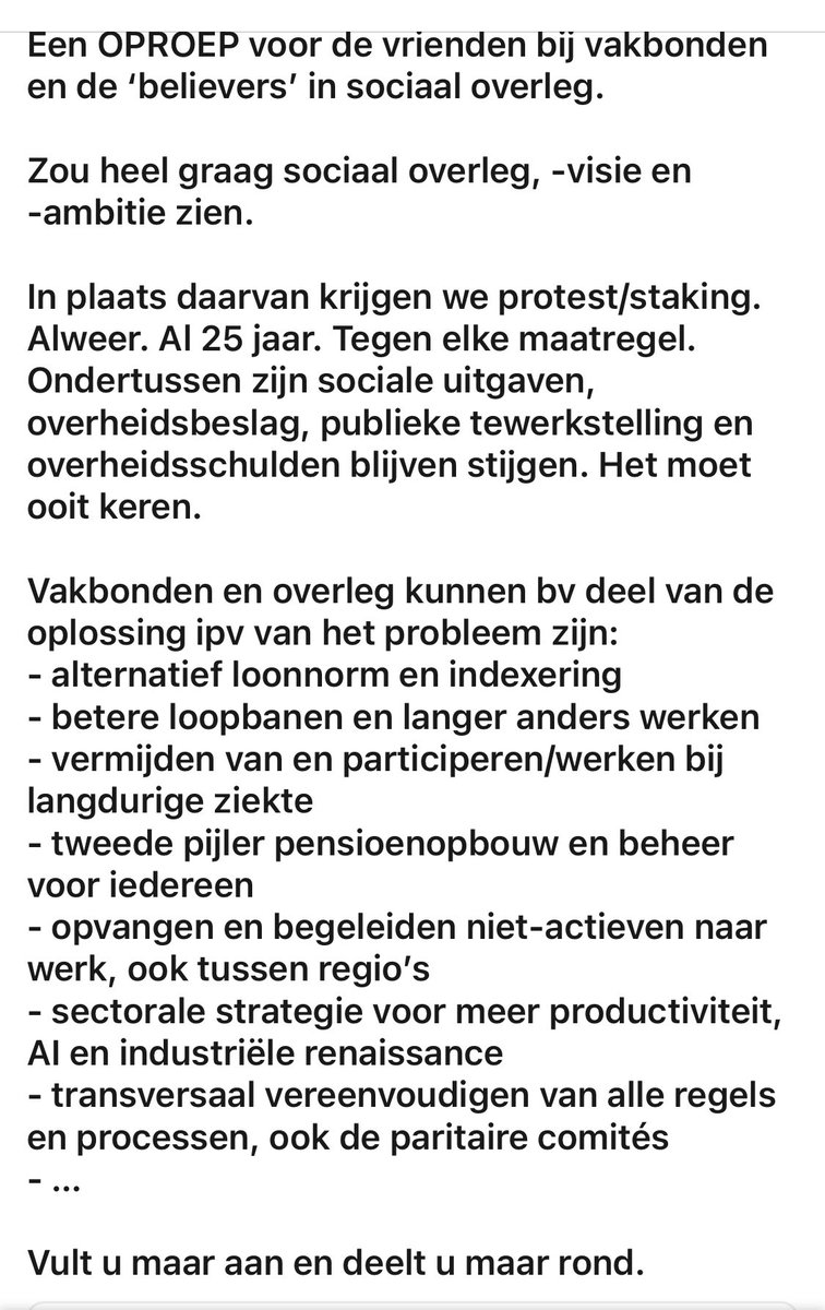devosmarc's tweet image. Een oproep en een agenda voor wie gelooft in sociaal overleg ipv sociaal protest. Aan te vullen. Te delen. #Arizona #Staking