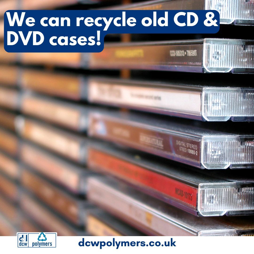 💿 Did you know we can recycle your old CD &amp; DVD cases into new products?♻️

Please just remove the paper inserts, and we'll do the rest!

You can drop them off or post them to us at:
📍 DCW Polymers, Enviro Hub, 13 Marsh Barton Road, Exeter, EX2 8NU

#Recycle #CDRecycling