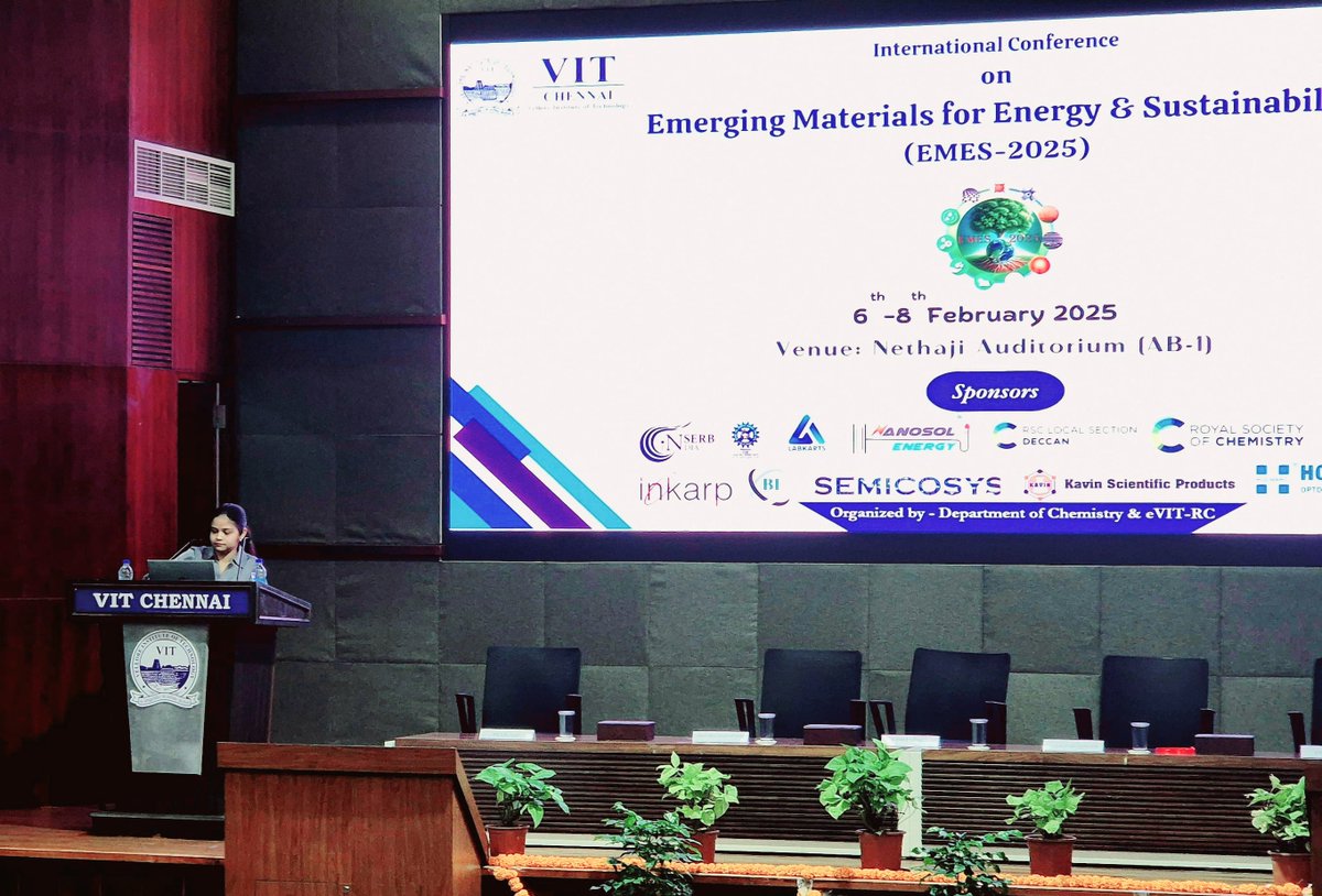 Chitvan Jain (@chitvanjain6) on Twitter photo Glad to present our work at #EMES2025 with an oral talk at VIT Chennai, Meet our alumni, Dr.
<a href="/Shyama_chem/">Shyamapada Nandi</a> and engage in insightful sessions! Honoured to receive the Best Oral Presentation Award! 😇 Grateful to:
<a href="/APM_lab_IISER_P/">ADVANCED POROUS MATERIALS LAB</a>
<a href="/RamanathanVaid1/">Ramanathan Vaidhyanathan</a>
<a href="/IISERPune/">IISER Pune</a>
<a href="/ACSPublications/">ACS Publications</a> Glad to present our work at #EMES2025 with an oral talk at VIT Chennai, Meet our alumni, Dr.
<a href="/Shyama_chem/">Shyamapada Nandi</a> and engage in insightful sessions! Honoured to receive the Best Oral Presentation Award! 😇 Grateful to:
<a href="/APM_lab_IISER_P/">ADVANCED POROUS MATERIALS LAB</a>
<a href="/RamanathanVaid1/">Ramanathan Vaidhyanathan</a>
<a href="/IISERPune/">IISER Pune</a>
<a href="/ACSPublications/">ACS Publications</a>