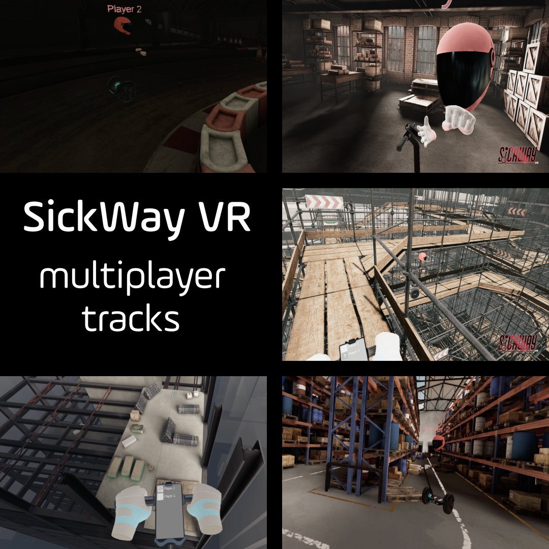GameAlienstudio's tweet photo. 🏁 SickWay VR – 5 Tracks, 1 Champion!🏆
Get ready for adrenaline-fueled Segway races! Master all five tracks, outrun your rivals, and prove you're the fastest.
Which track is your favorite? Drop it in the comments! 👇
#SickWayVR #Racing  #Multiplayer #VR #games #indiegame #track https://t.co/lGbTXqOy3a