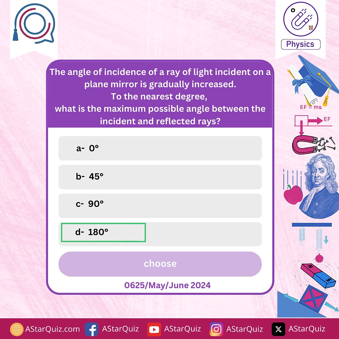 AStarQuiz's tweet image. Exercise various Physics 🚲 (625) 
Past papers questions now on:
AStarQuiz.com
A Trusted Worldwide Educational platform!
🔗 Register and enjoy your trial now - for free

#igcse #igcsebio #igcsepysics #cambrigeexams #graduation #studentsuccess #studentlife #astar #igcse
