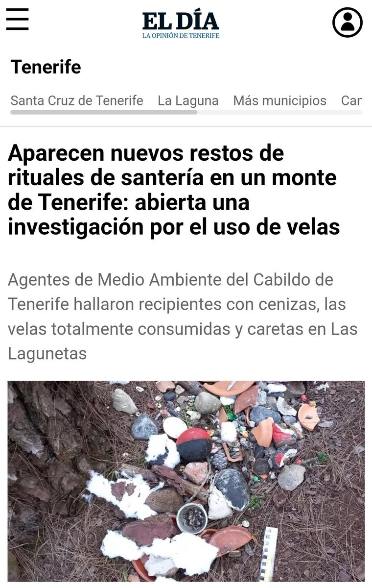 Luis Santamaría del Río 🐦 (@vaicondios) on Twitter photo Un caso más... ¡de muchos! La santería y otros cultos afroamericanos se extienden por España (insular y peninsular), dejando un reguero visible de restos de rituales... y otro invisible de sufrimiento, miedo y manipulación
eldia.es/tenerife/2025/… vía <a href="/eldia/">El Día</a>
#sectas <a href="/InfoAfesan/">Plataforma Afectados por la Santería</a> Un caso más... ¡de muchos! La santería y otros cultos afroamericanos se extienden por España (insular y peninsular), dejando un reguero visible de restos de rituales... y otro invisible de sufrimiento, miedo y manipulación
eldia.es/tenerife/2025/… vía <a href="/eldia/">El Día</a>
#sectas <a href="/InfoAfesan/">Plataforma Afectados por la Santería</a>