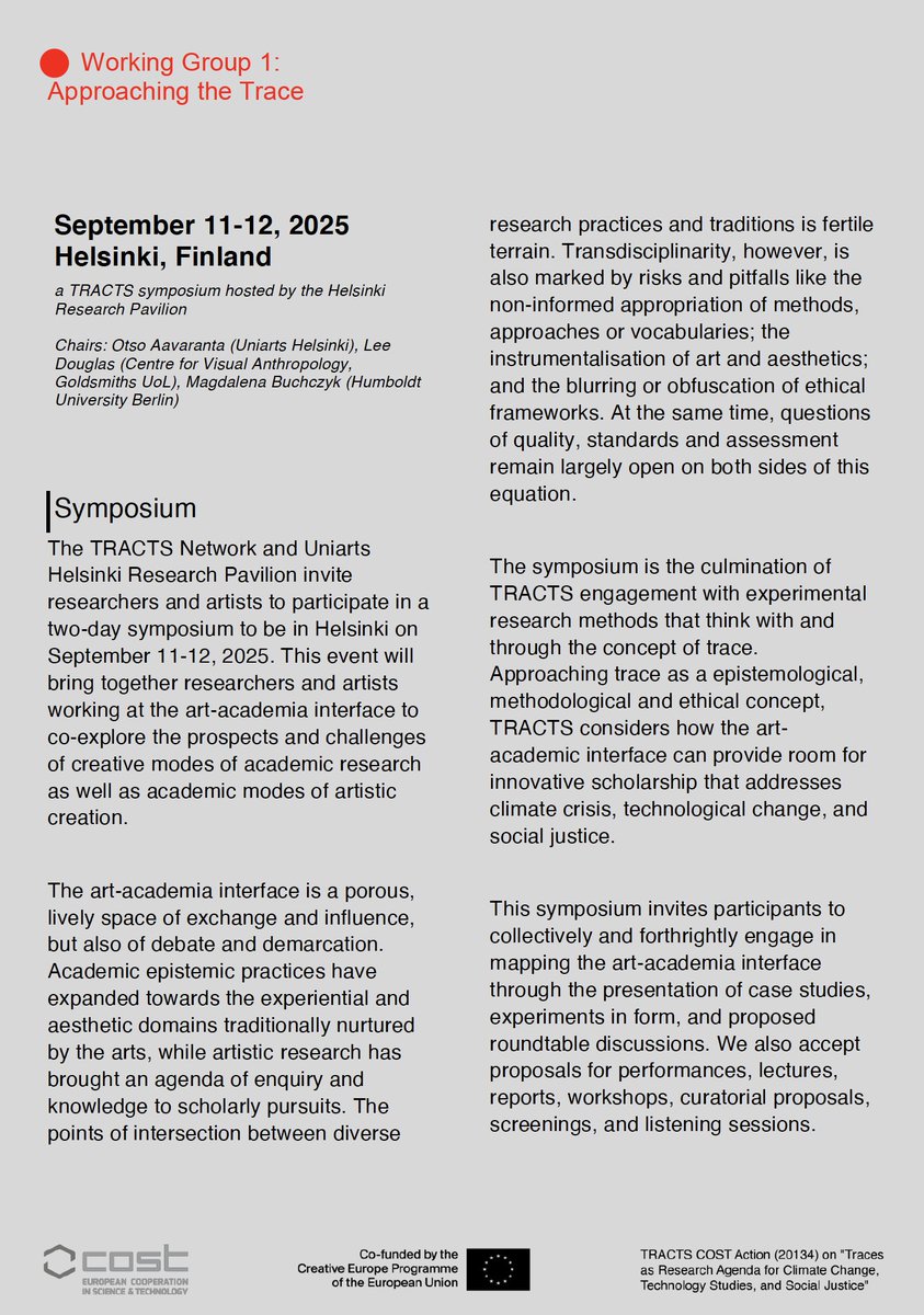 TRACTS COST Action tweet media