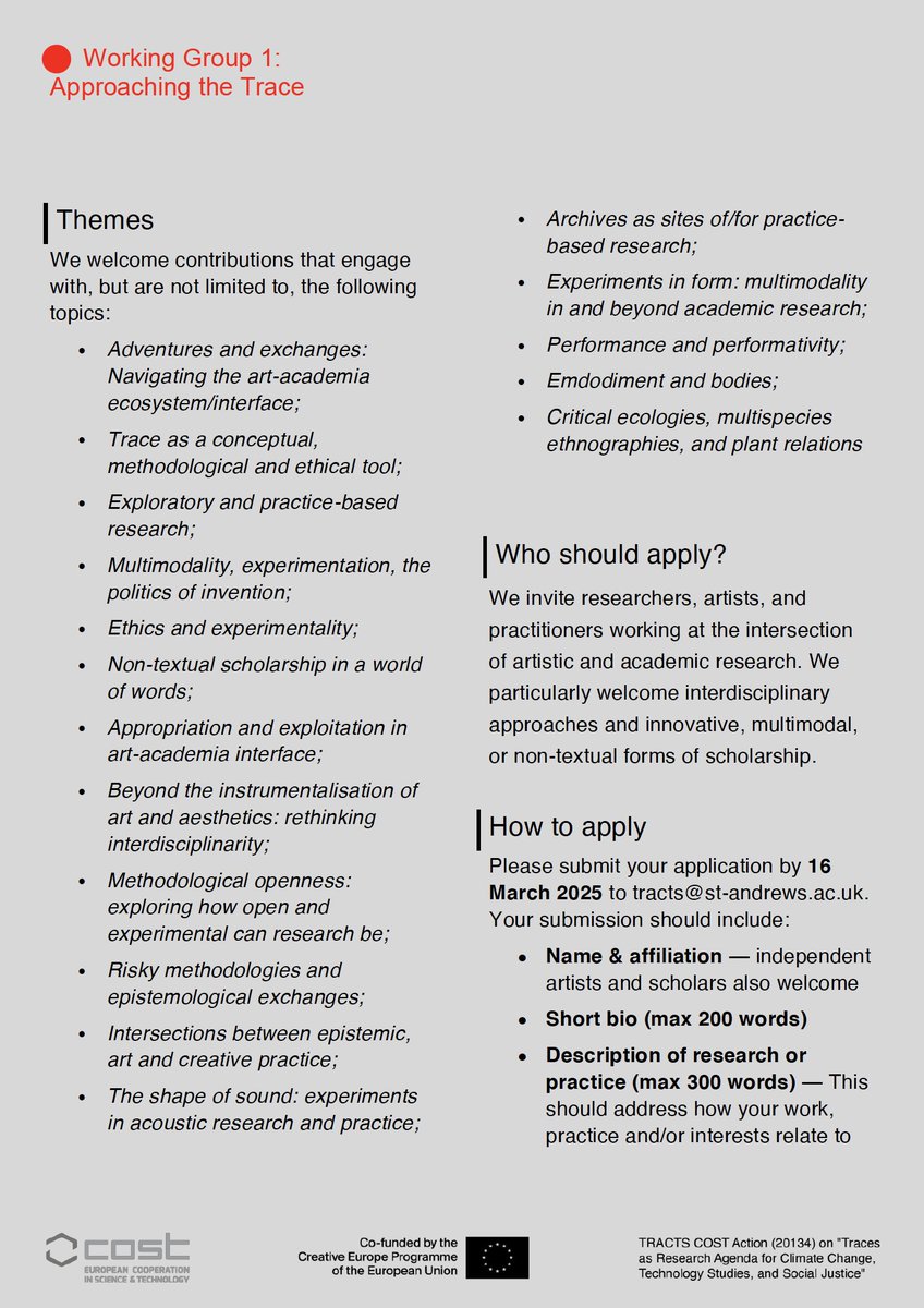 TRACTS COST Action tweet media