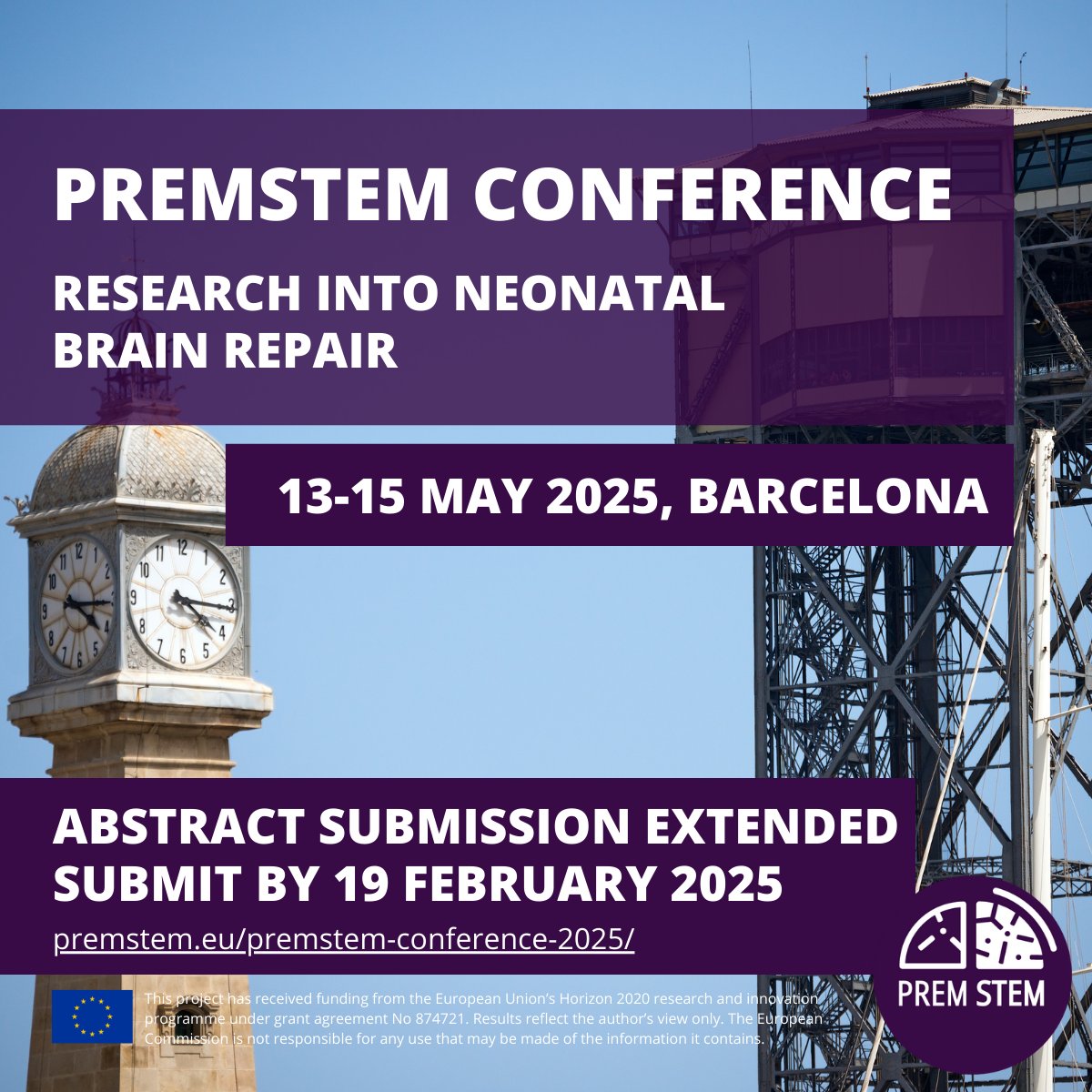We've extended the abstract submission deadline! You now have till 19 February to submit an abstract for the #premstemconference in Barcelona. Details of topics and how to submit here ➡️ premstem.eu/premstem-confe… 

#callforabstracts #neonatology #stemcells #medicalimaging #premstem