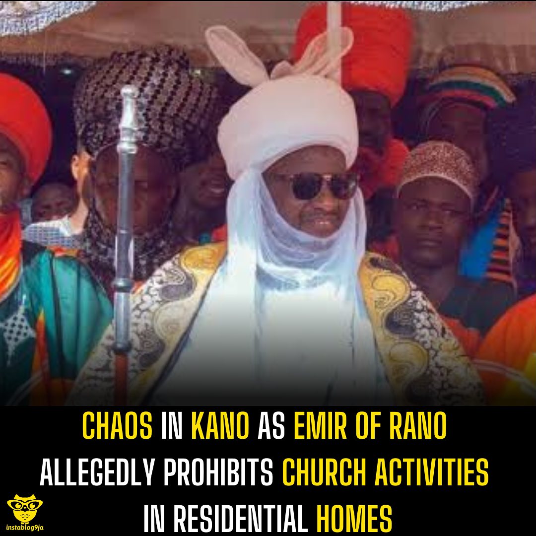 instablog9ja's tweet photo. Chaos in Kano as Emir of Rano Allegedly Prohibits Church Activities in Residential Homes

The Emir of Rano, Ambassador Muhammad Isa Umaru, has reportedly issued a directive banning church activities in residential buildings across the emirate. https://t.co/YDwobHtgMl