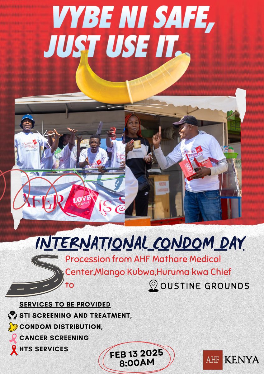 Just ahead of #ValentinesDay, #InternationalCondomDay is almost here! Join <a href="/ahfkenya/">AHF Kenya</a> in Mathare. This day reminds us to educate, normalize, and promote safe sex practices in today’s world. #JustUseIt #SaferIsSexy