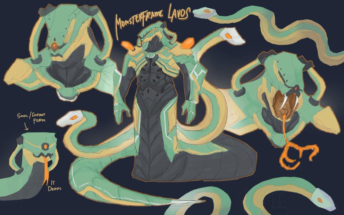_fallenaes's tweet image. Guess who&apos;s bacc with a chonky snek
#warframe #warframefanart