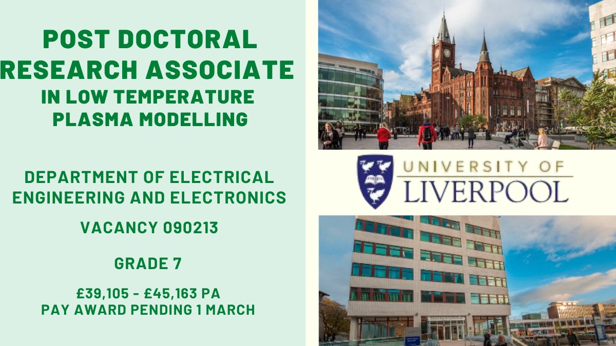 Liverpool University Jobs (@livunijobs) on Twitter photo 🌟We are seeking to recruit an enthusiastic, highly motivated #Postdoctoral #Research Associate to work on an exciting EPSRC project "#Plasma-triggered gelation".
Information/ Apply➡️ tinyurl.com/8cm4ads7
<a href="/livunieng/">School of Engineering LivUni</a> <a href="/livuni_eeecs/">LivUni School EEECS</a> <a href="/LivUniResearch/">Research at University of Liverpool</a> 🌟We are seeking to recruit an enthusiastic, highly motivated #Postdoctoral #Research Associate to work on an exciting EPSRC project "#Plasma-triggered gelation".
Information/ Apply➡️ tinyurl.com/8cm4ads7
<a href="/livunieng/">School of Engineering LivUni</a> <a href="/livuni_eeecs/">LivUni School EEECS</a> <a href="/LivUniResearch/">Research at University of Liverpool</a>