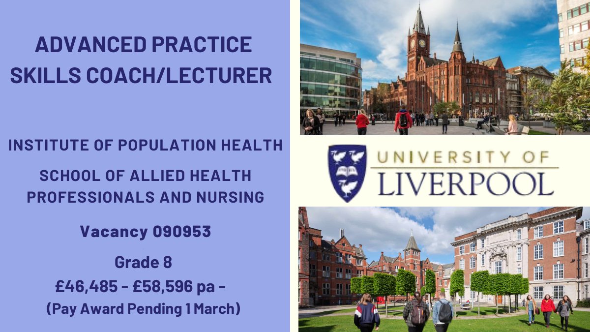 Liverpool University Jobs (@livunijobs) on Twitter photo ✨Join our Post-graduate Team
Enabling experienced healthcare professionals to contribute to the support and education of learners on our Advanced Practice and post-graduate programmes.
Apply ➡️tinyurl.com/459c6f36
<a href="/LivUniIPH/">Institute of Population Health</a> <a href="/LivUniResearch/">Research at University of Liverpool</a> ✨Join our Post-graduate Team
Enabling experienced healthcare professionals to contribute to the support and education of learners on our Advanced Practice and post-graduate programmes.
Apply ➡️tinyurl.com/459c6f36
<a href="/LivUniIPH/">Institute of Population Health</a> <a href="/LivUniResearch/">Research at University of Liverpool</a>