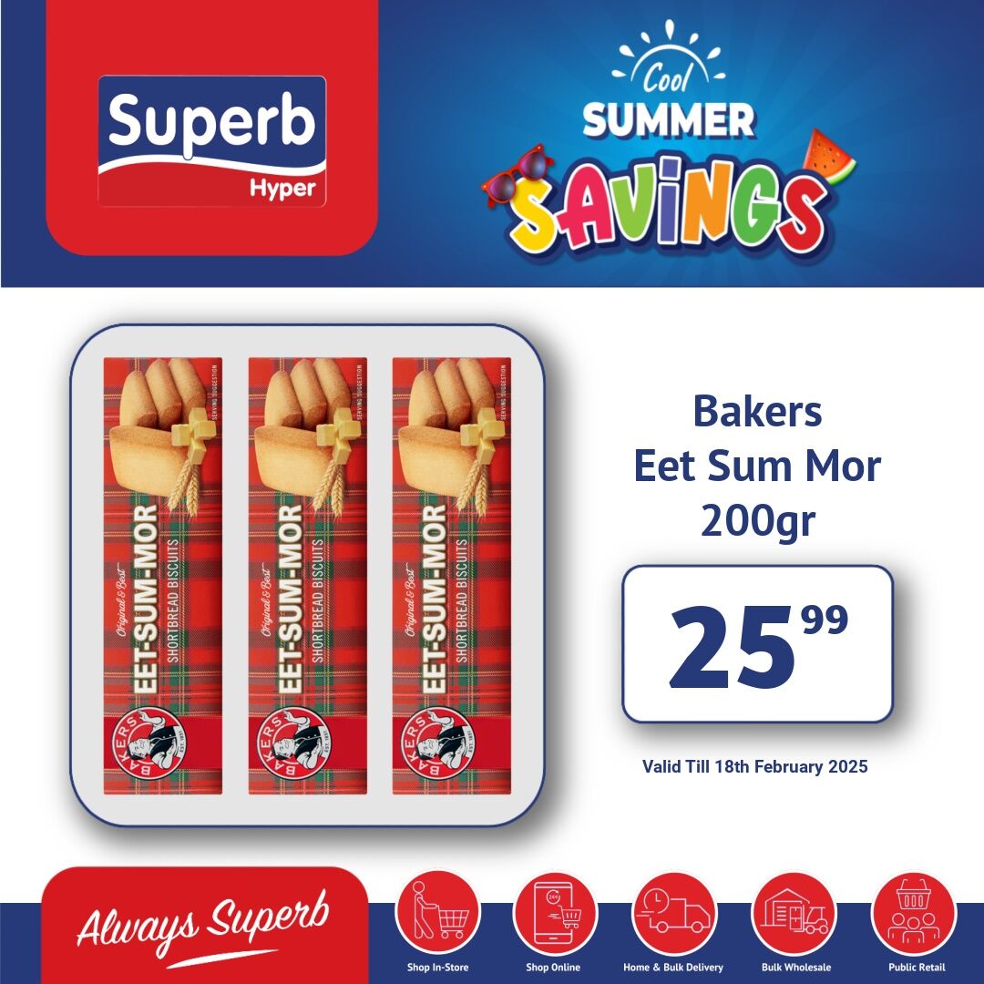 Superbhyper's tweet image. Superb Hyper Promotions
Weekly Delights, Get Hooked On Savings.
Shop Online: superbhyper.co.za
Get Same Day Delivery From Only R29! 
Shop In-store: 17 Smithers Road, KwaDukuza
Valid: 18th February 2025