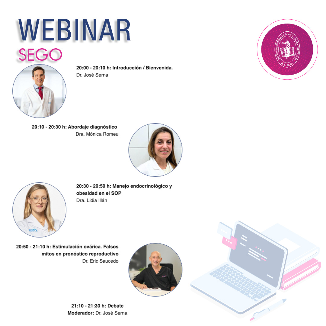 A partir de las 20 h en #LosMiércolesDeLaSEGO tendremos el webinar sobre 'Actualización en el manejo, diagnóstico y terapéutico, del SOP en reproducción'. Más info en: manejodelsop12feb.webinarsego.es

#ginecologia #obstetricia #fertilidad #reproduccion