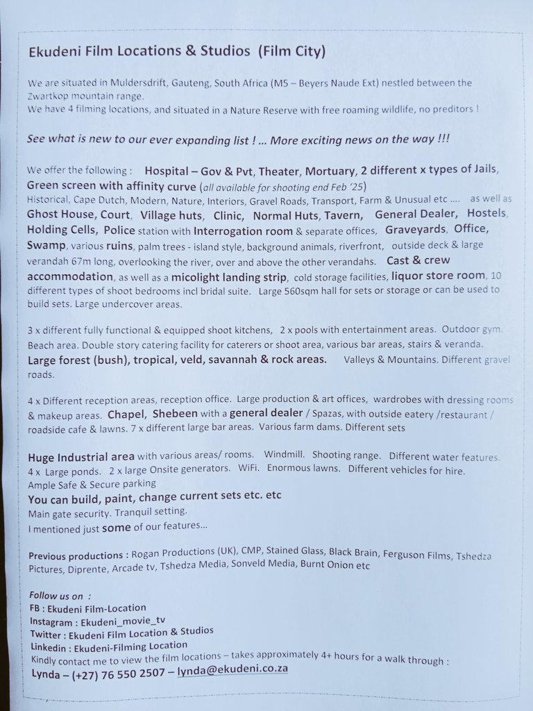 All Film Production companies : Our shoot promotion has been extended till Dec 2025.
Still access to all 4 of our filming locations
Come and make some movie magic ! 

#filmproducer #movieproducer #filmmakers #filming #filmindustry #fixer #moviedirector #filmdirector #Director