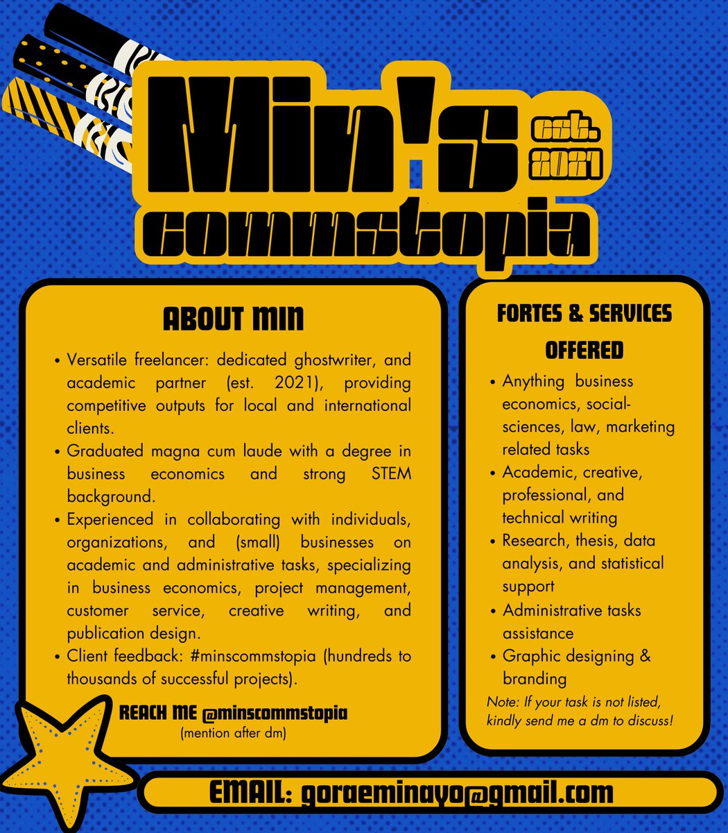 minscommstopia's tweet photo. ✮ Welcome to my commstopia ✮

To know more about my services, take time to read my commission sheet. 

Dm to inquire 💌

✮ just like besties (since '21) , we'll strive to grow together! ✮

Feedback / Vouches - #minscommstopia https://t.co/io2GuGbV7l