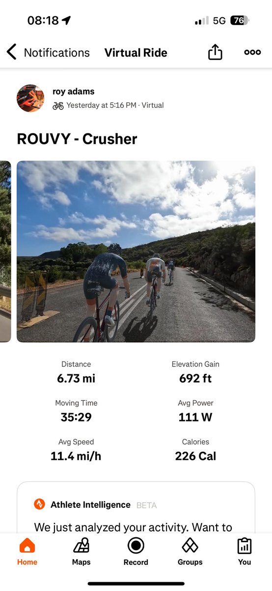 On the road with  <a href="/gorouvy/">ROUVY</a> quick 35 min session