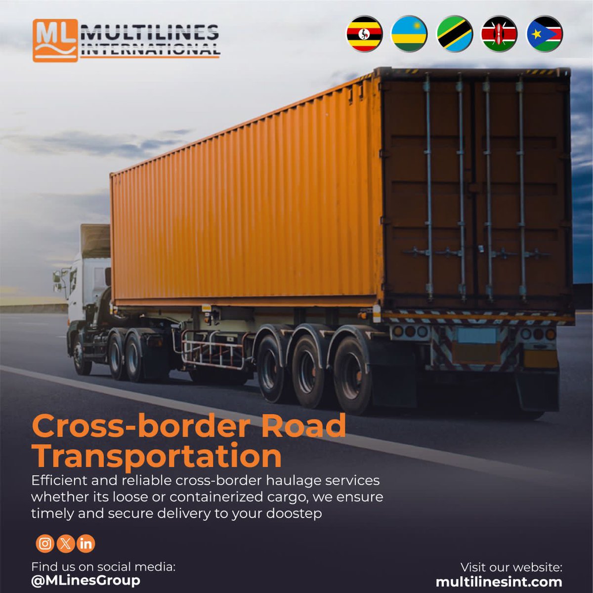 MLinesGroup's tweet image. 🚛 Crossing borders, breaking limits - except speed limits!
Secure delivery, every time. Ready to ship? Let&apos;s go! 🌍

Visit: multilinesint.com
#CrossBorderTransport #LogisticsMadeEasy #MultilinesInternational