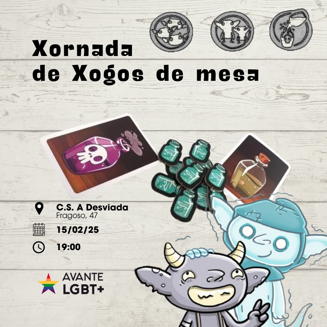 Quedamos esta finde a botar unhas partidas? Anímate!! 
O vindeiro sábado 15 estaremos na xornada de xogos de mesa pasando un bo rato!
