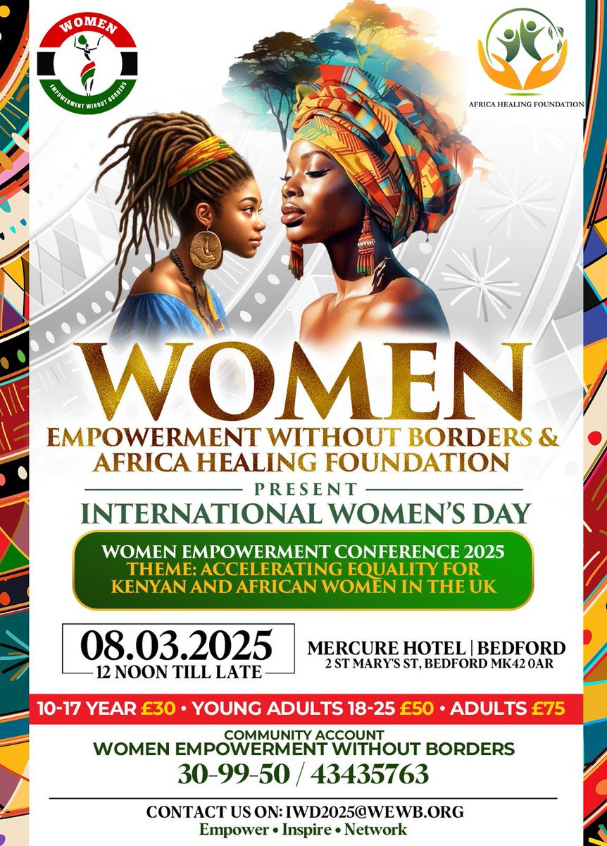 AwardsCommunity's tweet image. We are back!! This year, we're putting a spotlight on our unsung heroes. We are supporting incredible women making a difference in our community. On the 8th of March, Women Empowerment without Borders have collaborated with Africa Healing Foundation. Have you got your tickets?