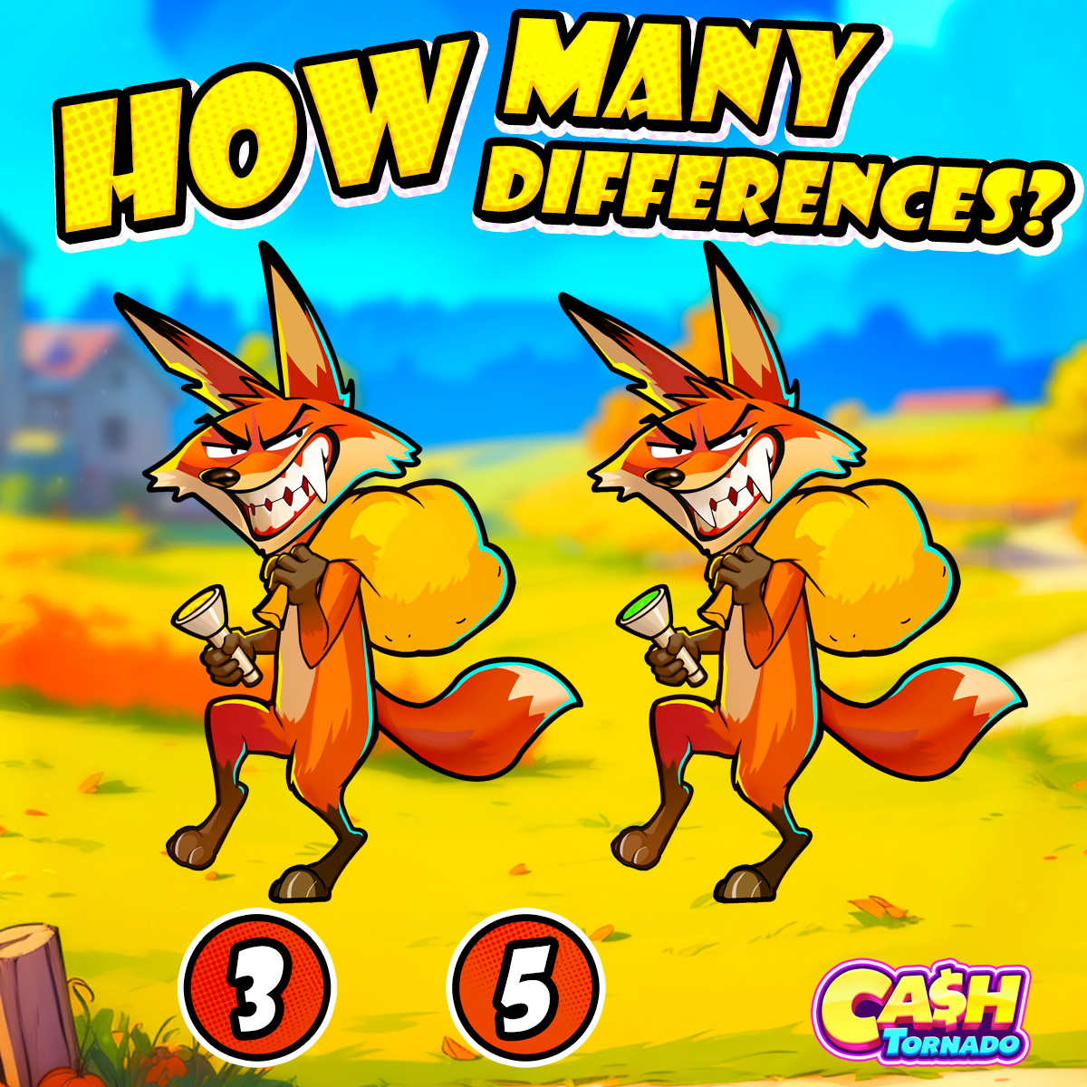 Cashtornadoslot's tweet image. #FreeCoins 🎁 zeroo.io/swg5czfe
Spot the differences! 🦊✨ These two foxes are almost identical—can you find them all? #SlotFun #GameChallenge #WinBig