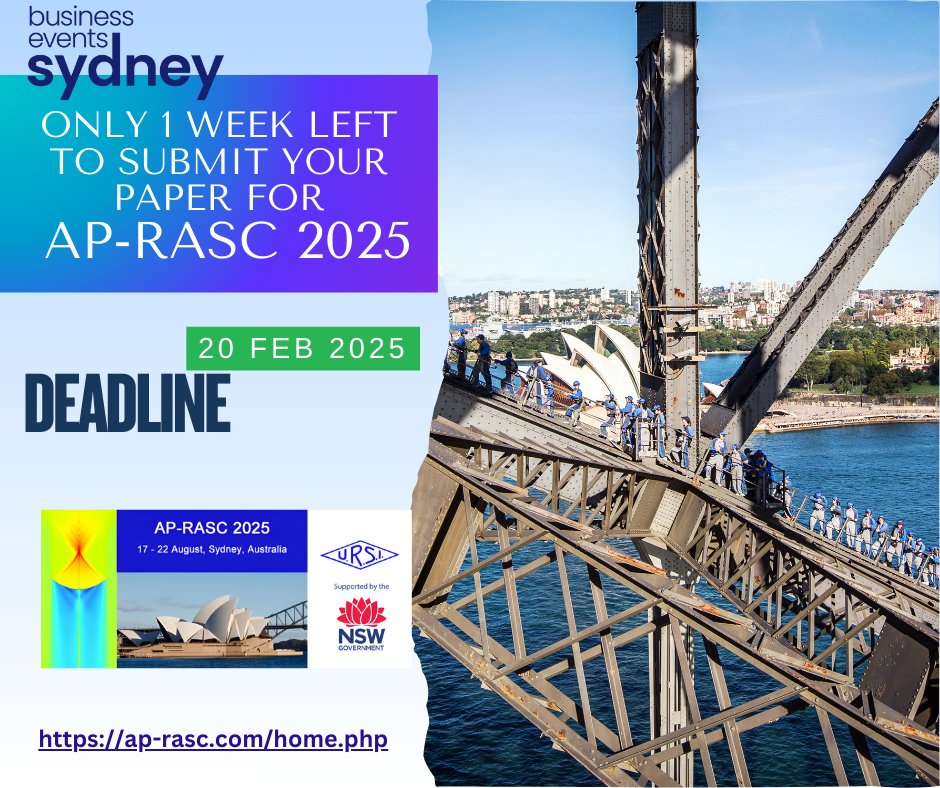 ‼️SUBMISSION DEADLINE ALERT ‼️SUBMIT YOUR PAPER HERE : 👉 eventure-online.com/eventure/login…
Please share this information with all your colleagues who might be interested to present their research results at #APRASC2025 in Sydney !