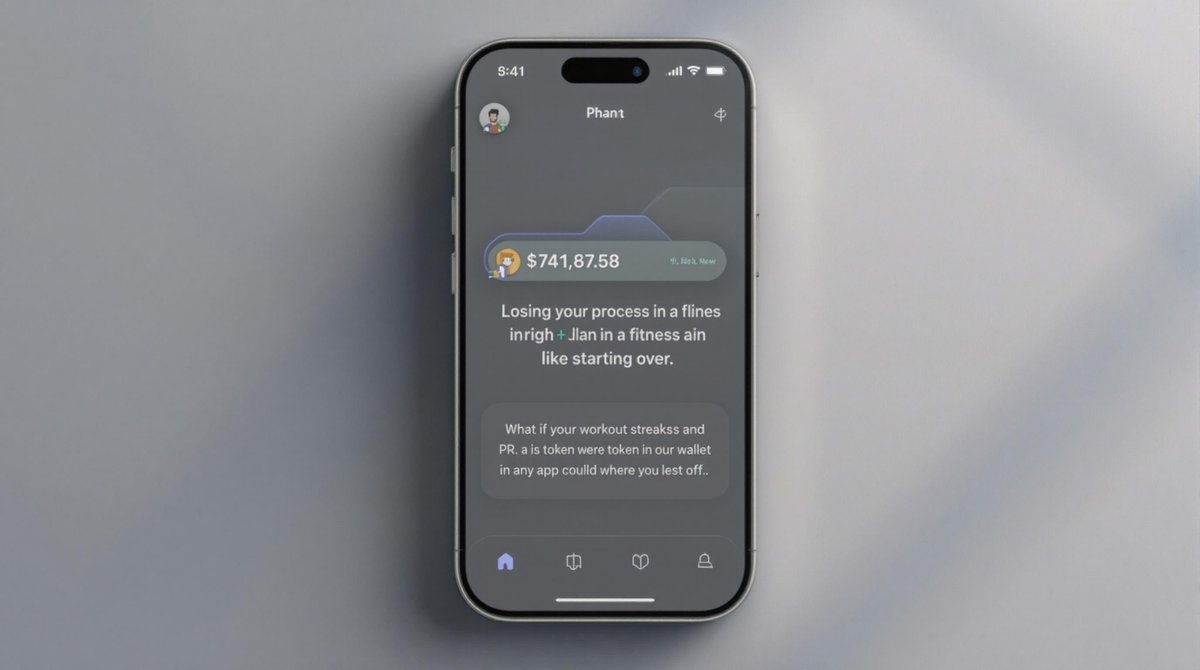 losing your progress in a fitness app when switching phones feels like starting over.  

what if your workout streaks and PRs were tokens in your wallet, so any app could pick up where you left off?