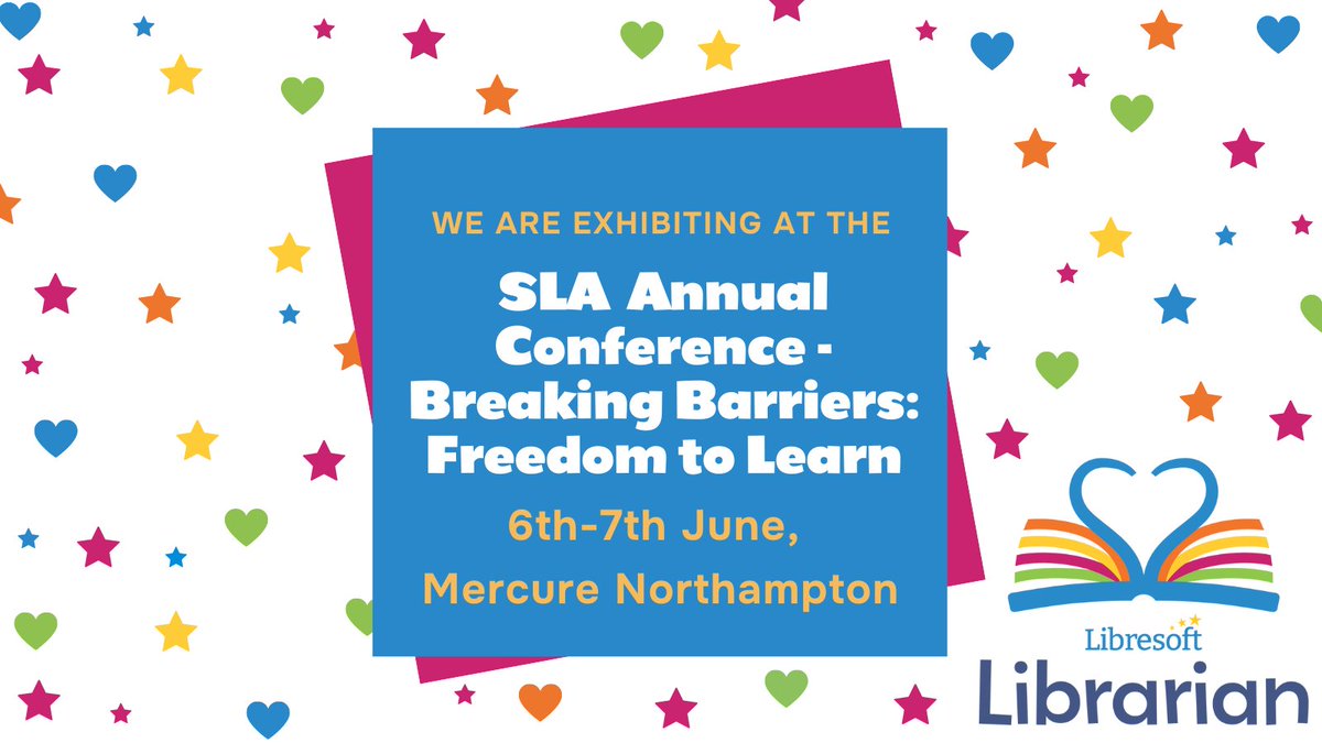 We're looking forward to exhibiting at the <a href="/uksla/">School Library Association (SLA)</a> Annual Conference in June and speaking to lots of #schoollibrarians about Libresoft Librarian

#ReadingforPleasureinSchools #SchoolLibrary #readinginschools #LibraryManagement