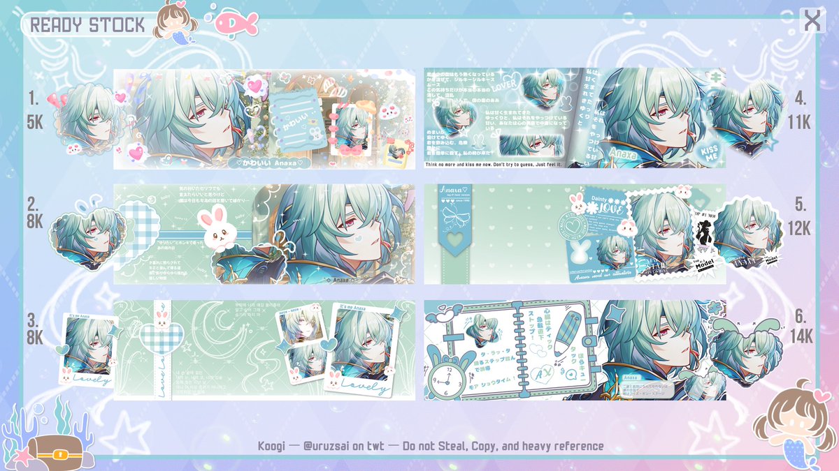 Help rt boleh ? Makasih ✨💕

Halo gusy ~
Koogi balik lagi bawa layout ridi drip Anaxa ~
Price on pict ✨

Bisa langsung di take jika berminat yaa ✨

Lessgooo jajan 💕
#zonauang #zonajajan