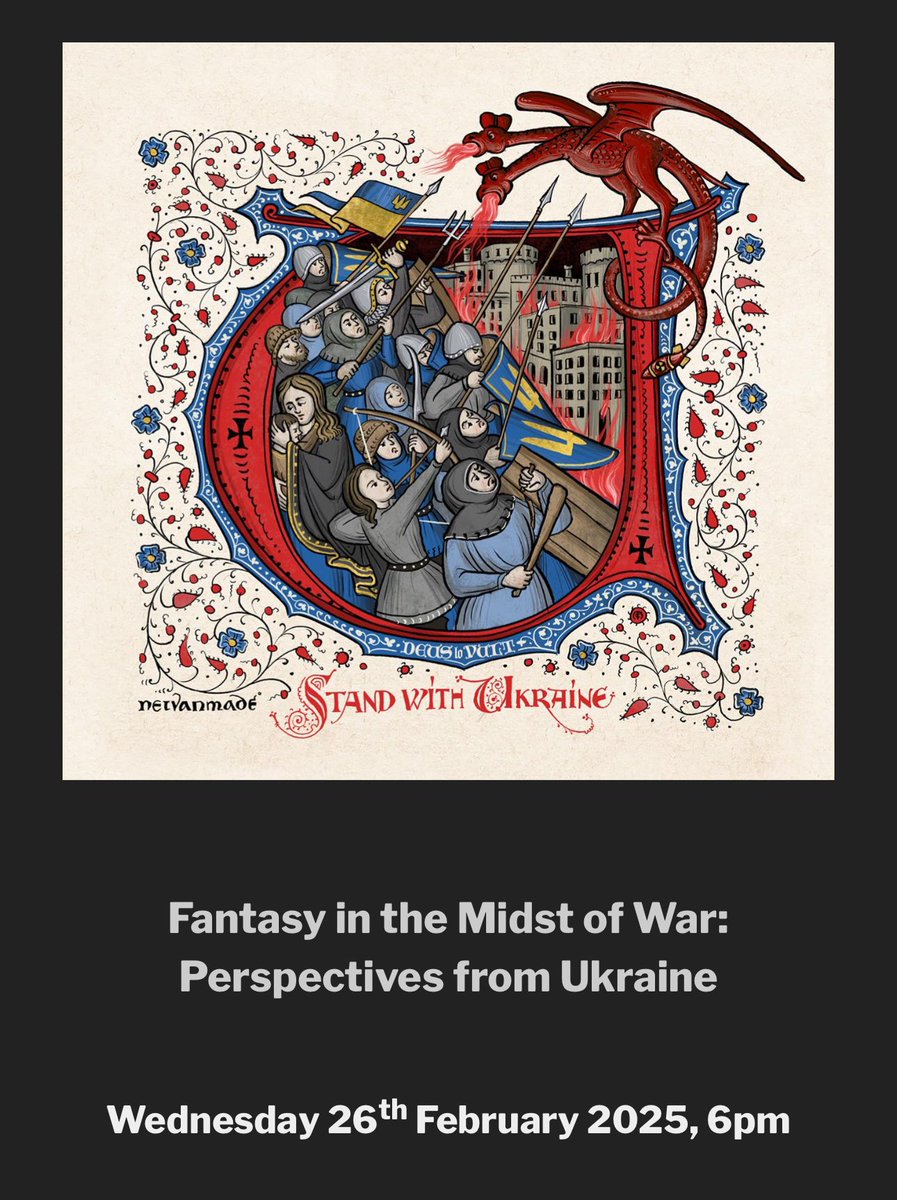 Prof Dimitra Fimi (@dr_dimitra_fimi) on Twitter photo Join us for this FREE online event, a collab. between <a href="/UofGFantasy/">UofG Fantasy</a> and the Centre for Fantasy Literature Studies, Taras Shevchenko Institute of Literature, National Academy of Sciences of Ukraine: “Fantasy in the Midst of War: Perspectives from Ukraine”
eventbrite.co.uk/e/fantasy-in-t… Join us for this FREE online event, a collab. between <a href="/UofGFantasy/">UofG Fantasy</a> and the Centre for Fantasy Literature Studies, Taras Shevchenko Institute of Literature, National Academy of Sciences of Ukraine: “Fantasy in the Midst of War: Perspectives from Ukraine”
eventbrite.co.uk/e/fantasy-in-t…