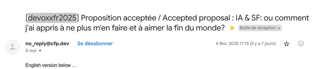 RomainBenassi's tweet photo. Hâte de vous voir à @DevoxxFR pour parler d'#IA, de #sciencefiction et, un peu aussi, de fins du monde😅Ou comment appréhender, et prévoir, les avancées l'IA à l'aune des grands mythes de la SF #devoxx https://t.co/WpR7VbSPl7