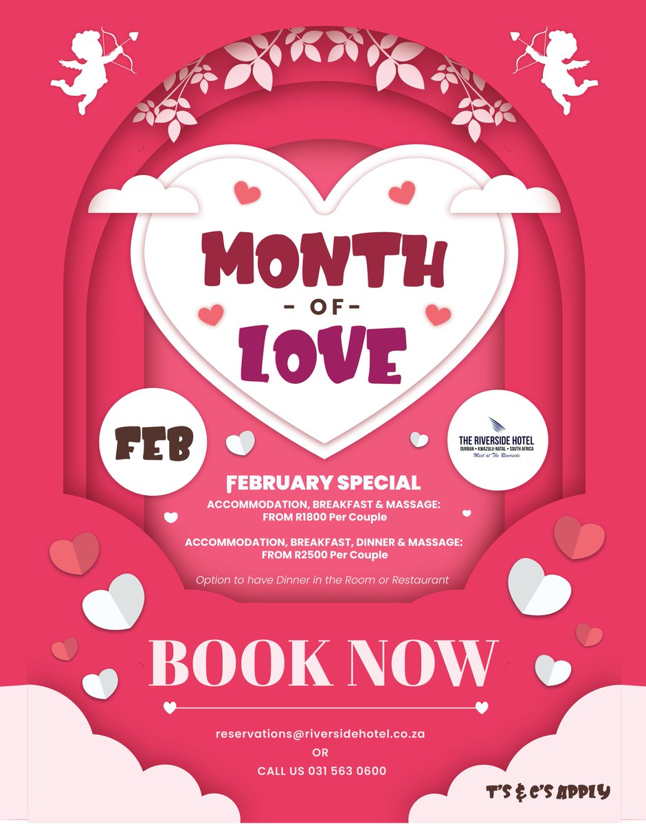Love is in the air! ❤️

Make February extra special with our exclusive offer —because love deserves to be celebrated!

✨ Offer valid until 28 February 2025 ✨

Don’t miss out—book now and share the love!

  #meetattheriverside #MonthOfLove #CelebrateLove