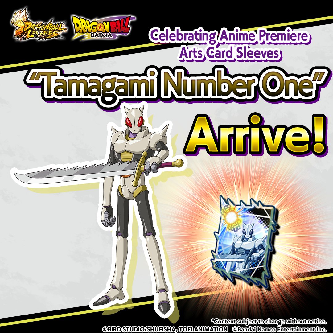 New Arts Card Sleeve Info In celebration of the anime, presenting new Arts Card Sleeves of "Tamagami Number One" from "Dragon Ball DAIMA"! Exchange for them using "Sleeve Exchange Tickets" you can New Arts Card Sleeve Info In celebration of the anime, presenting new Arts Card Sleeves of "Tamagami Number One" from "Dragon Ball DAIMA"! Exchange for them using "Sleeve Exchange Tickets" you can