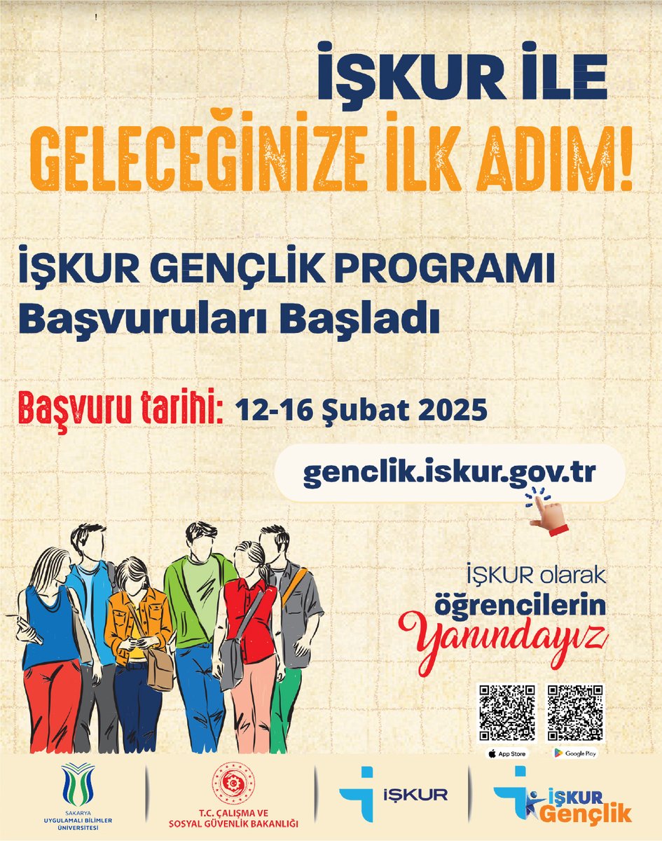 Sevgili öğrencilerimiz,

Üniversitemizin de ortağı olduğu İŞKUR Gençlik Programı başvuruları başladı!

Başvurunuzu yaparken 'çalışılacak yer' ve 'uygulama yeri' bilgilerine dikkat etmenizi önemle rica ediyoruz.

Başvuru için 👇
🔗 ow.ly/Z69w50UYwps