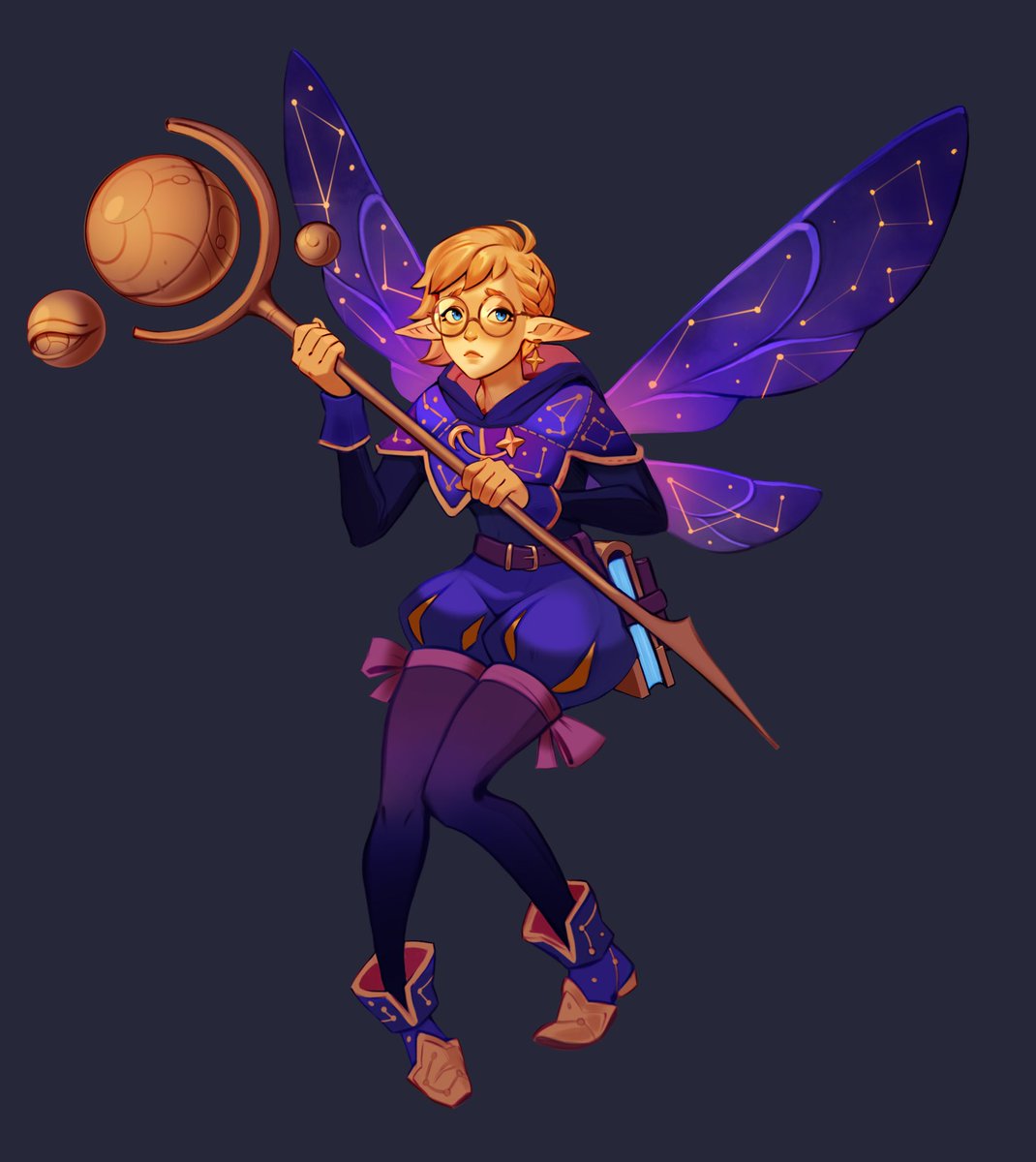 NavaDraw's tweet image. My character for dnd. Fairy druid of the star circle. Name is Astra  Pyxis
#DnD #DnDcharacter #dndart