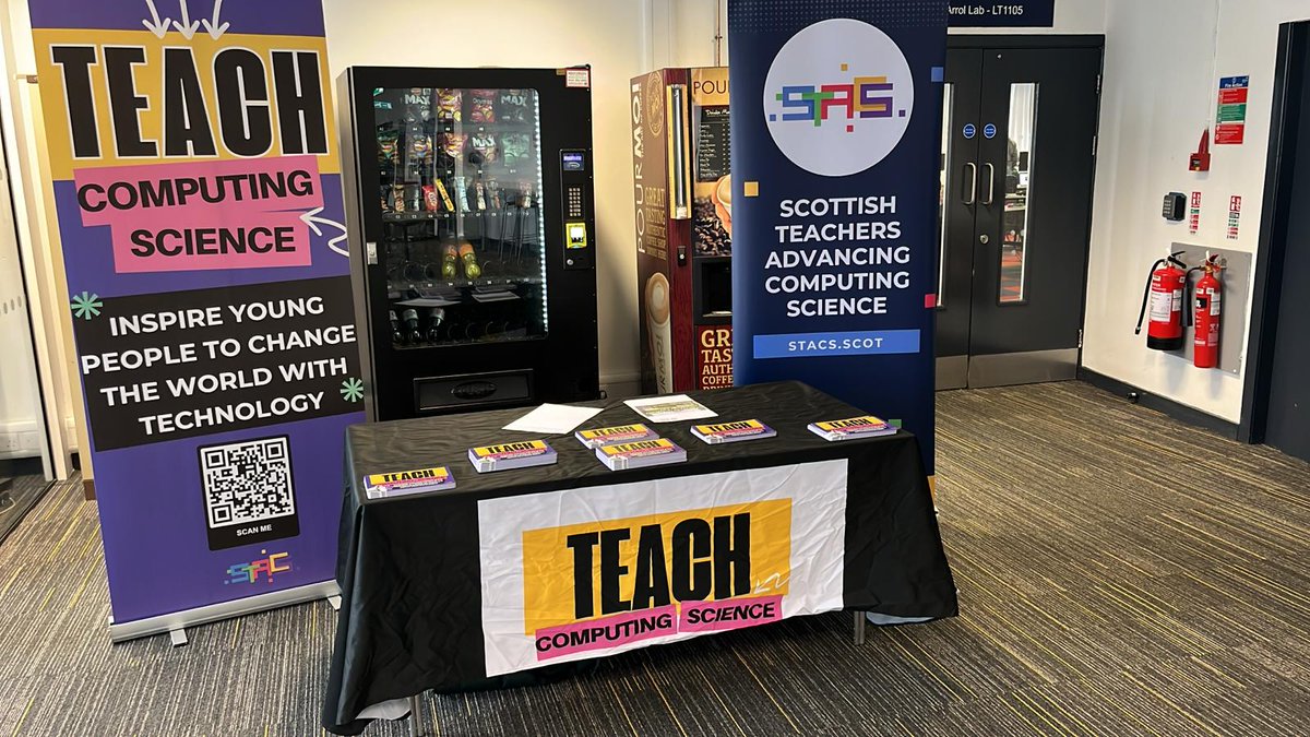 stacshq's tweet image. Excited to be at @UniStrathclyde
today as part of careers fair! Huge shout out to Ryan from @DunfermlineHS helping out again today!!
Interested in a teaching CS insight opportunities more details here
drive.google.com/file/d/1fT-Y-D…
#TeachComputingScience