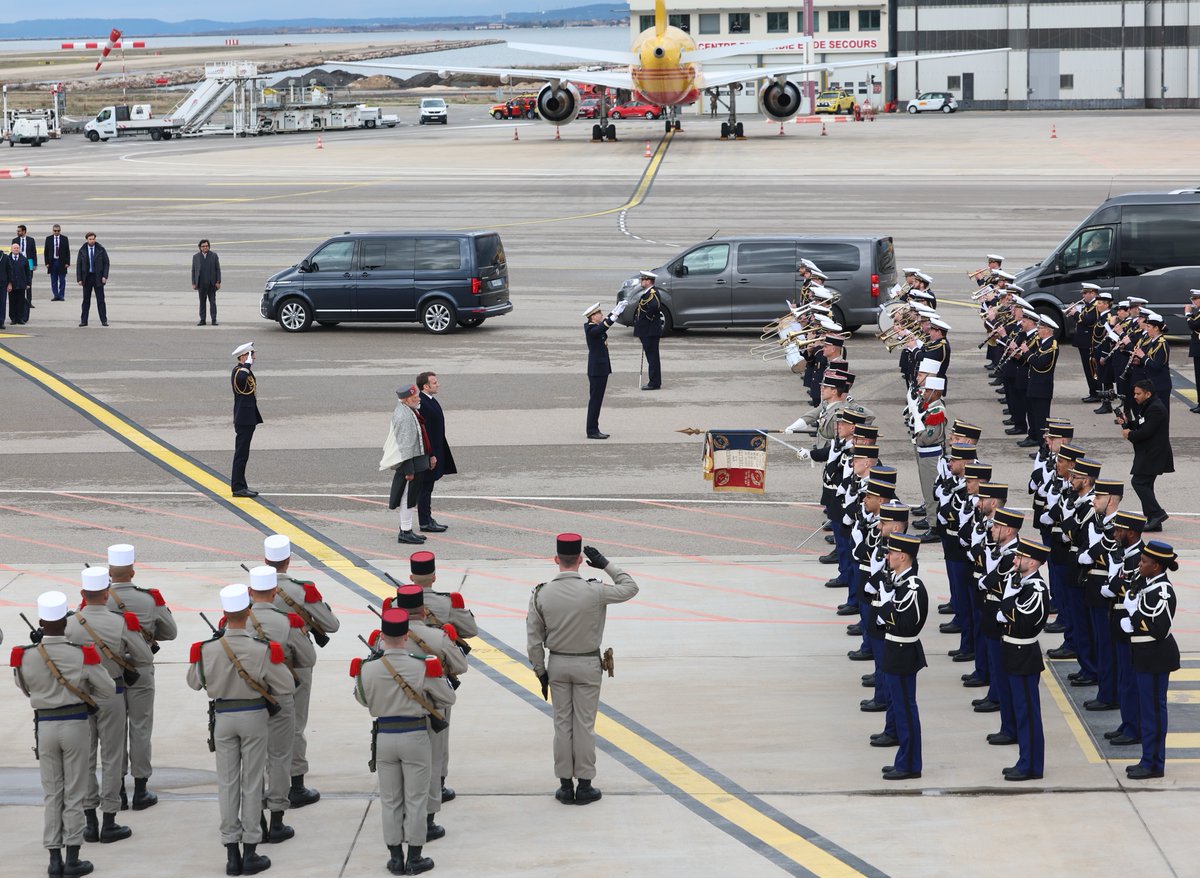 narendramodi's tweet photo. Thank you France! 

A productive visit concludes, where I attended programmes ranging from AI, commerce, energy and cultural linkages. 

Gratitude to President @EmmanuelMacron and the people of France. https://t.co/dLkzPdJOsz