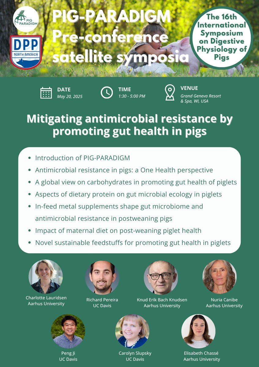 🤩 Are you attending the 16th International Symposium on Digestive Physiology of Pigs (#DPP2025)? Come meet us at the Satellite Symposia on May 20th at 1:30 PM! 🗓️