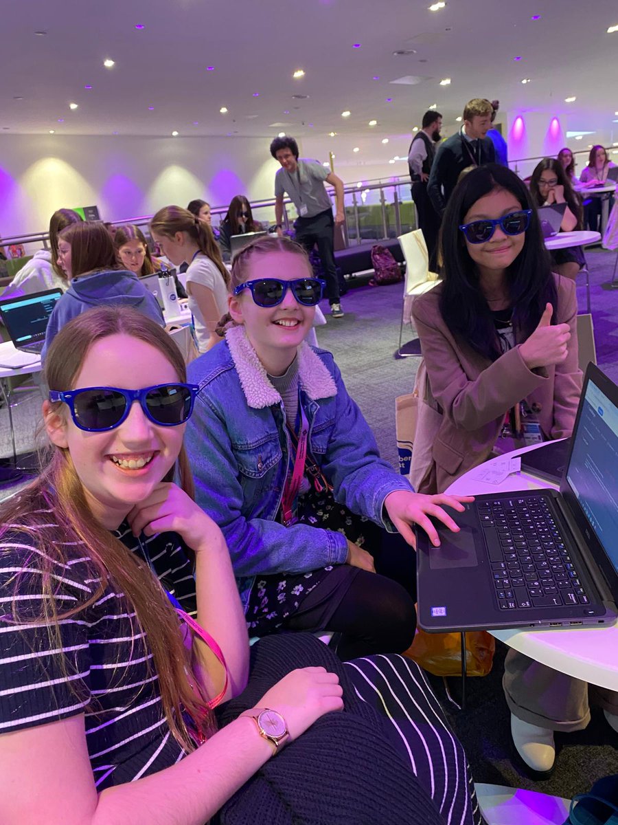 SJHSICT's tweet image. Mr Wyatt and team BE AI (Isabelle, Arabella, Emme and Bella (not present)) celebrating their success in the CyberGirls competition at the ICC in Newport - 3rd year in a row SJHS has had a team in the Top 10! @CyberFirstWales @sjhsnewport