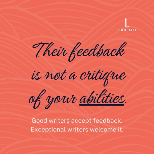 lonna_co's tweet photo. Good feedback should never be a critique of your writing skills, experience or talent
Good feedback is indispensable when revising and securing internal approvals. It gives us the opportunity to check for accuracy and provides us with valuable context that can help us strengthen. https://t.co/QAkOBede0P