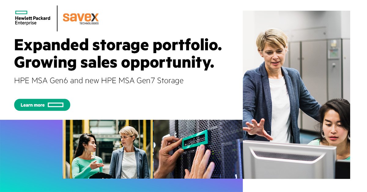 SavexTechnology's tweet image. Boost your business potential with HPE&apos;s latest innovation! Discover the enhanced capabilities of the expanded HE MSA Gen6 and Gen7 Storage portfolio, opening doors to greater sales opportunities.

Register to know more: marketing.savex.in/HPEEnquiryForm/ 

#HPE #HPESolutions