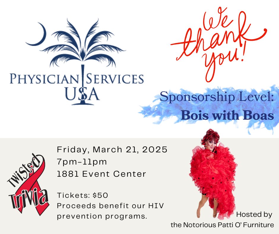 🌟 A very special thank you to Physician Services USA for sponsoring #TwistedTrivia2025 at the 'Bois with Boas' level! We are so grateful for your commitment to our mission!

#sponsorshoutout