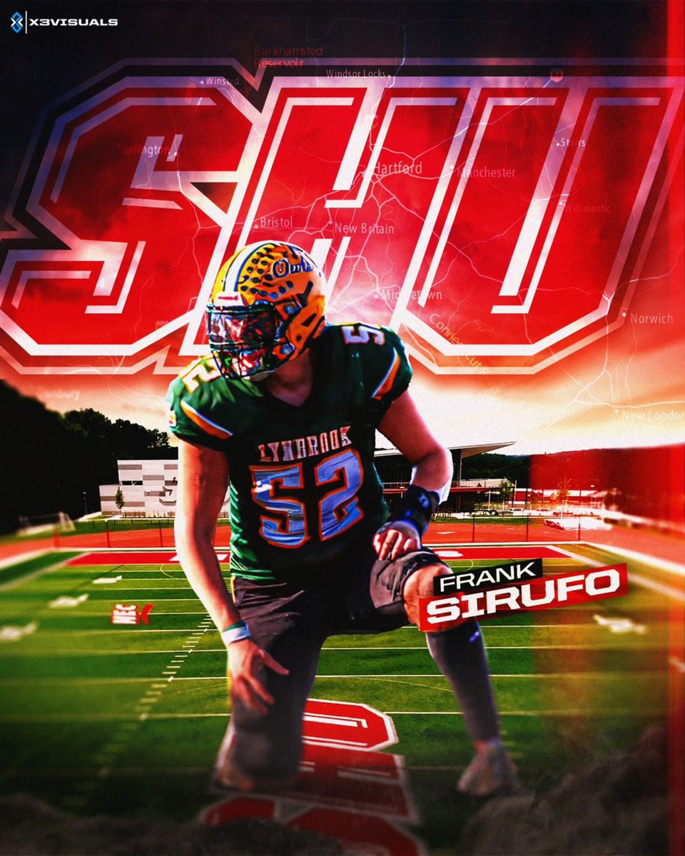 Frank Sirufo (@_franksirufo_) on Twitter photo Blessed to announce my commitment to play at Sacred Heart University. Thank you God, my parents, and all my trainers and coaches for this opportunity. Excited for the next chapter, letβs work!
<a href="/SHU__Football/">Sacred Heart Football</a> <a href="/CoachPSap/">Patrick Saporito</a> <a href="/CoachDEdwards/">Coach Darin Edwards</a> Blessed to announce my commitment to play at Sacred Heart University. Thank you God, my parents, and all my trainers and coaches for this opportunity. Excited for the next chapter, letβs work!
<a href="/SHU__Football/">Sacred Heart Football</a> <a href="/CoachPSap/">Patrick Saporito</a> <a href="/CoachDEdwards/">Coach Darin Edwards</a>