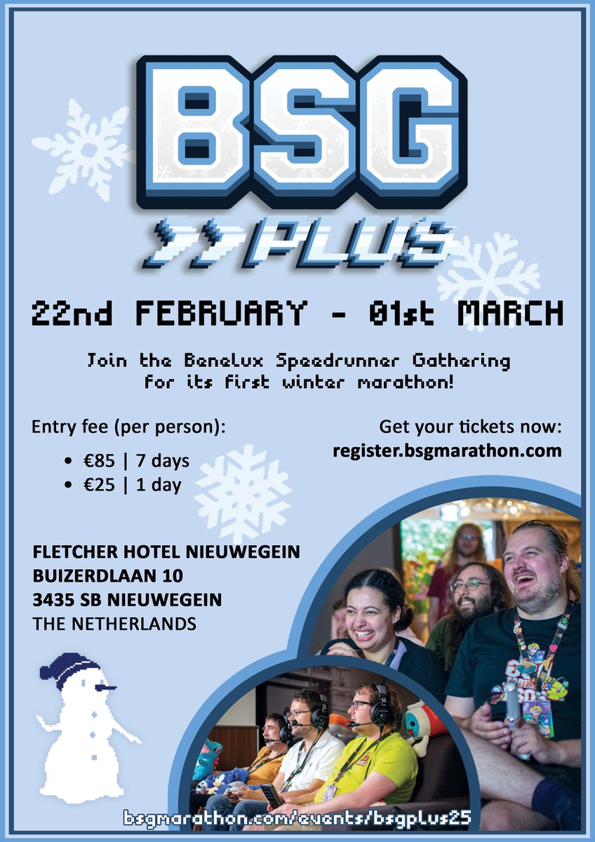 Damn, time flies! 

We're just 10 days away from our bonus event, BSG Plus!

Soon, we'll be kicking off another week of incredible speedruns!

Come hang out with the community, watch some speedruns, enjoy our side events, or play some board games!

Who's excited?!

#BSGPlus2025