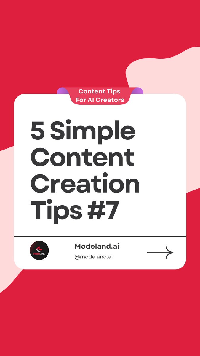 modelandai's tweet photo. π£ Part 7 of the #ModelandContentTips Series.
π€ Today, we share another 5 great tips to follow.
βΊοΈ Usefull whether you are a #ContentCreator or an #AICreator.
#Modeland #Modelandai #ai18plus #ai18pluscoin #ContentCreation #ContentCreationTips #Content https://t.co/OMGsFbqu3j
