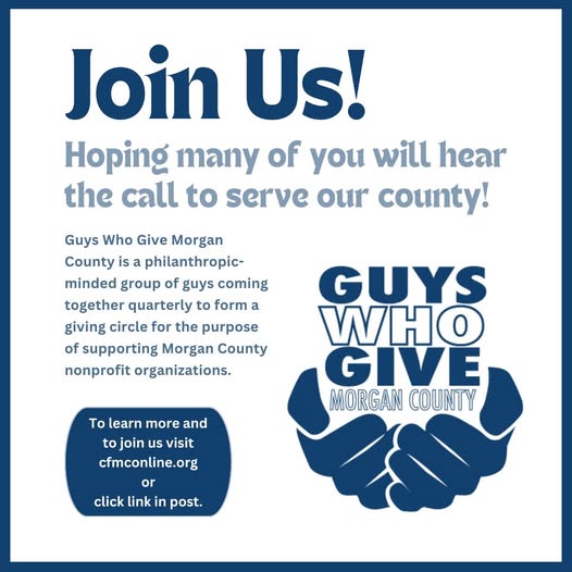 BiggerstaffIN's tweet image. JOIN US! Guys Who Give Morgan County is a philanthropic-minded group of guys coming together quarterly to form a giving circle for the purpose of supporting Morgan County nonprofit organizations. To learn more and to join us visit: cfmconline.org/guys-who-give-…