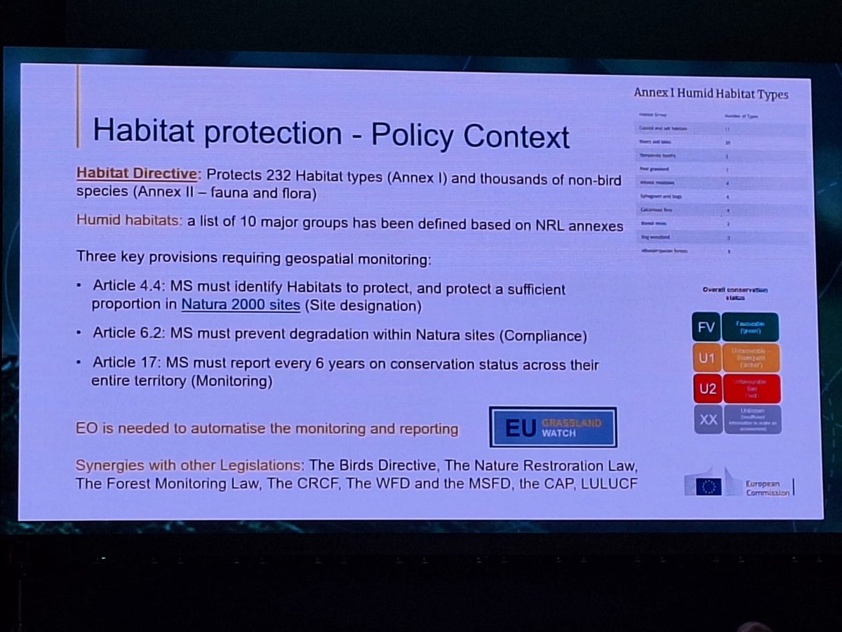 EU_Grasslands's tweet photo. Christelle Vancutsem, from @EU_ScienceHub is talking wetland conservation at #BIOSPACE25❗ 

She highlights how EO-driven 🛰️ services such as the #EUGW service can help support the implementation of 🇪🇺 environmental laws and the protection of vulnerable habitats🌾 https://t.co/l215PcdeZI