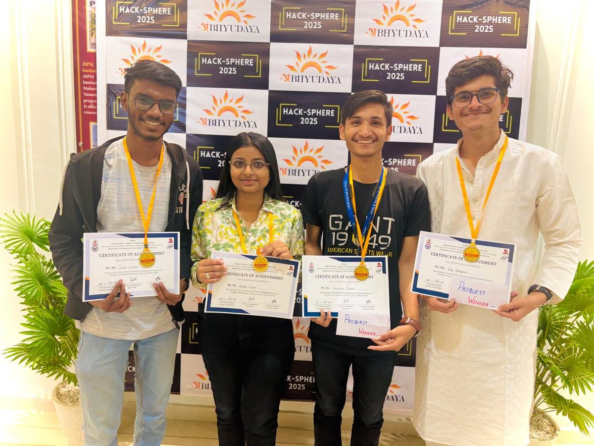 OmanandSwa2005's tweet image. 🚀𝐂𝐡𝐚𝐦𝐩𝐢𝐨𝐧𝐢𝐧𝐠 𝐄𝐱𝐜𝐞𝐥𝐥𝐞𝐧𝐜𝐞 𝐚𝐭 𝐏𝐫𝐨𝐐𝐮𝐞𝐬𝐭 𝟐𝟎𝟐𝟓! 🏆🎯
I am Super excited to share that I 𝐬𝐞𝐜𝐮𝐫𝐞𝐝 𝟏𝐬𝐭 𝐩𝐥𝐚𝐜𝐞 as WINNER 𝐢𝐧 𝐏𝐫𝐨𝐐𝐮𝐞𝐬𝐭:
The Ultimate Challenge at JSPM&apos;s Rajarshi Shahu College of Engineering!
#WINNERSTAYS #JSPM #2k25